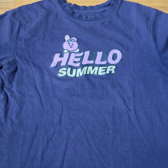 Hello Summer BT21 Tee Blue Shirt Bon Voyage Size XS - Picture 2 of 5